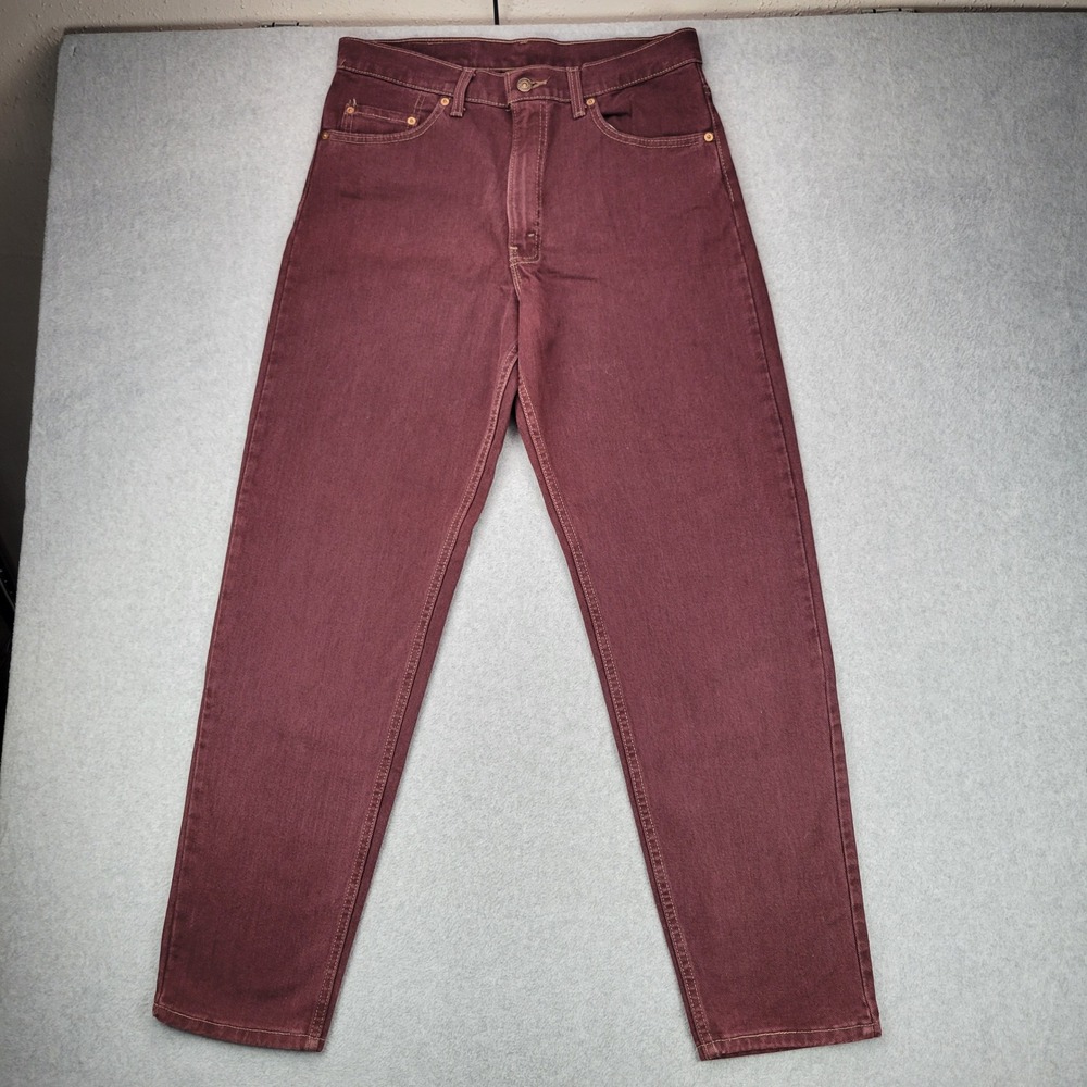 Levi's 550 Relaxed Fit Jeans Mens 34x32 Burgundy Maroon Made in USA Vintage 90s